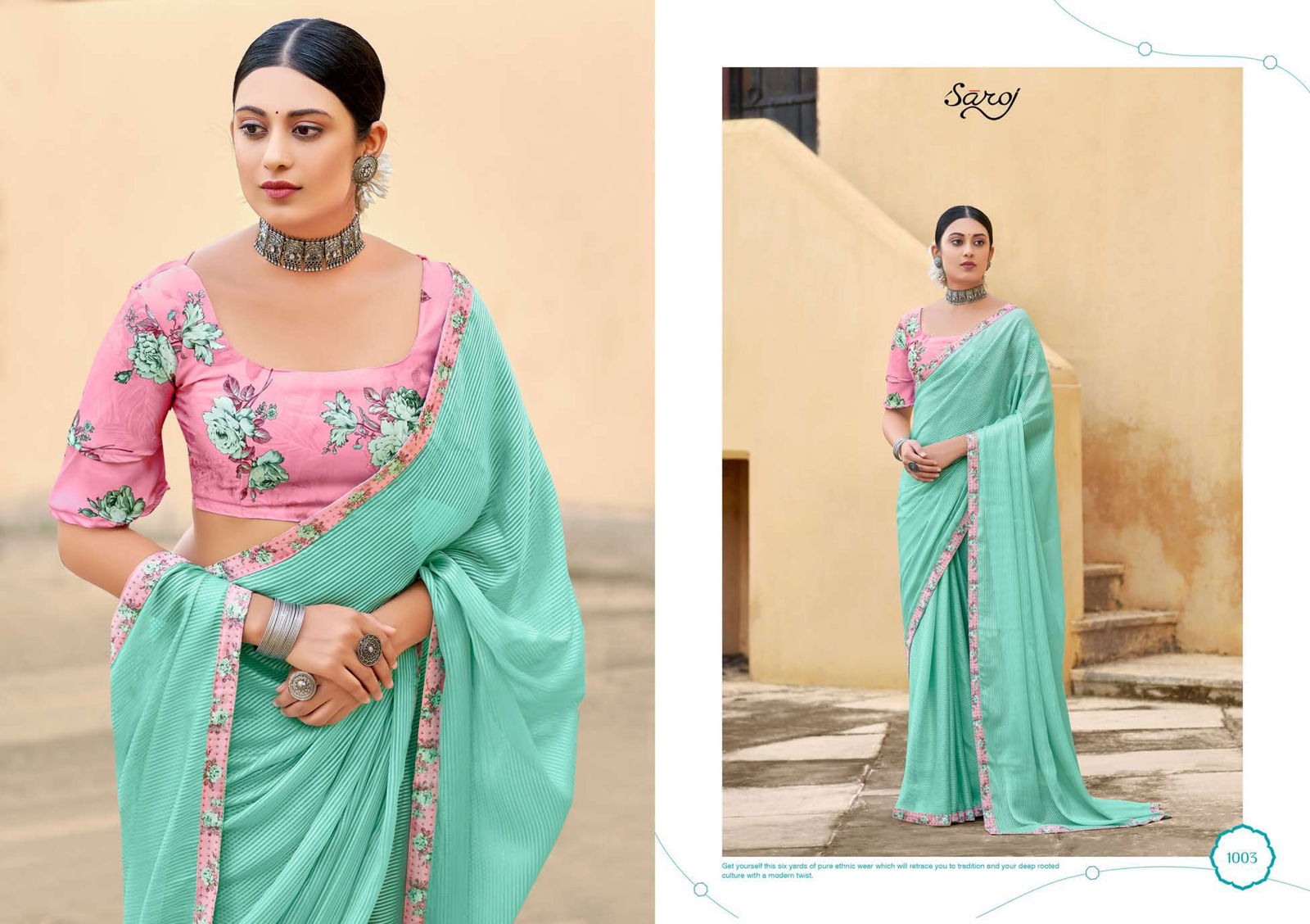Saroj Allisha Fancy Ethnic Wear Georgette Printed Designer Saree Collection